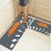 2PCS PU Leather Foam Kitchen Floor Mat, Waterproof Non-slip for Kitchen, Home, Office