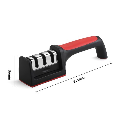 Stainless Steel Knife Sharpener Curve Handle 3 Stage Professional