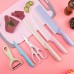 6-Piece Colorful Kitchen Knife Set with Scissors & Peeler Cleaver, Chef, Bread & Paring Knife High-Grade Stainless Steel Blades Ergonomic Handles Cooking, Meal Prep, Home Kitchen 6-Piece Colorful Kitchen Knife Set with Scissors & Peeler Cleaver, Chef, Bread & Paring Knife High-Grade Stainless Steel Blades Ergonomic Handles Cooking, Meal Prep, Home Kitchen