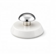 Manual Jar bottle Lid Opener, Compact Bottle Cap Grip Tool with White Round Base and Silver Knob, 6.8 cm Kitchen Helper for Jars, Bottles, Containers, Home Cooking and Daily Use