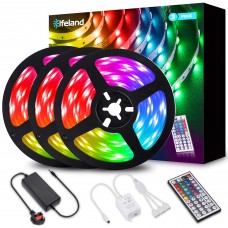 3-Pack LED Light Strip, Color Changing LED Lights SMD 5050 RGB Strips Lights with Remote Controller - 12M/39.3ft