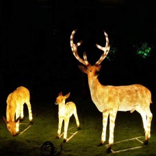 LED Deer Sculpture, Full Size Outdoor Glowing Landscape Courtyard Lights, IP54 Rainproof Anti-Rust Stigma Lamp For Garden, Lawn, Park, Outdoor