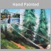 Landscape Canvas Wall Art, Fishing on The Lake Clear Blue River Mountain Trees Picture Painting for Home, Bedroom, Office (24'' x 18'' x 1 Panel)