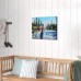 Landscape Canvas Wall Art, Fishing on The Lake Clear Blue River Mountain Trees Picture Painting for Home, Bedroom, Office (24'' x 18'' x 1 Panel)