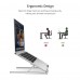 Aluminum Laptop Stand, Foldable Portable Notebook Stand with Adjustable Height, Ventilated Cooling for Laptops, Tablets, 10-17" Inches - X2