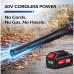 20V Cordless Leaf Blower, 4.0Ah Battery & Charger Included, up to 460 CFM, 190 MPH, 2-in-1 Electric Blower for Yard, Driveway, Patio & Garage