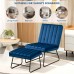 Accent Chair with Ottoman, Modern Velvet Tufted Lounge Chair with Adjustable Backrest, High Density Sponge Filling for Home, Bedroom, Living Room, Office - BC529-DC