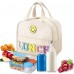  Insulated Lunch Bag for Kids & Adults 9.5L Reusable Lunch Tote with Embroidery Design, Double Zippers, Handle, Front Pocket for School, Work, Picnic & Camping