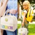  Insulated Lunch Bag for Kids & Adults 9.5L Reusable Lunch Tote with Embroidery Design, Double Zippers, Handle, Front Pocket for School, Work, Picnic & Camping