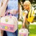  Insulated Lunch Bag for Kids & Adults 9.5L Reusable Lunch Tote with Embroidery Design, Double Zippers, Handle, Front Pocket for School, Work, Picnic & Camping