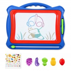 Children Kids Magnetic Drawing Board, 26 x 18cm Magna Erasable Doodle Board with 5 Stamps, DIY Stickers