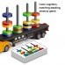 Educational Toys, Magnetic Trailer Truck Stacking Set, Color Matching, Reaction Training Magnetic Game for Kids - 5224