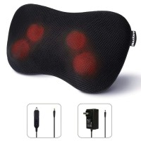 MaxKare Shiatsu Back Neck Massager with 4 Nodes, Heat, Kneading Massage Pillow for Muscle Pain Relief