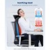 Back Massager with Heat, Chair Massage Pad with Deep Kneading Nodes, Seat Vibration, Spot & Full Back Control, Portable Cushion for Home Office Sofa Recliner, Black Blue