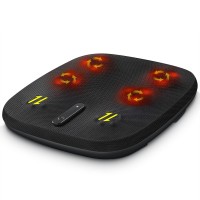 Foot Massager with Heat, 6 Heads, 40 Nodes, Black