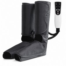 Air Compression Foot and Calf Massager with Heat, 3 Modes, Black