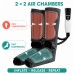 Air Compression Foot and Calf Massager with Heat, 3 Modes, Black