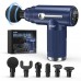 Massage Gun with 10 Speeds and 6 Massage Heads, Black and Blue