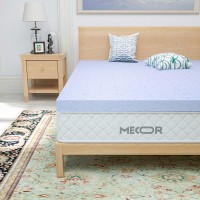 MECOR 4 inch 4” King Size Gel Infused Memory Foam Mattress Topper, Ventilated Design Bed Topper for Side, Back, Stomach Sleeper (Purple)
