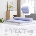 MECOR 3 inch 3” Full Size Gel Infused Memory Foam Mattress Topper, Ventilated Design Bed Topper for Side, Back, Stomach Sleeper (Purple)