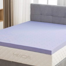 MECOR 3 Inch 3” Queen Size Gel Infused Memory Foam Mattress Topper, Ventilated Design Bed Topper for Side, Back, Stomach Sleeper (Purple)