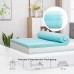 MECOR 2 inch 2” Queen Size Gel Infused Memory Foam Mattress Topper, Ventilated Design Bed Topper for Side, Back, Stomach Sleeper (Blue)