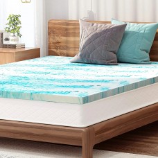 MECOR 2 inch 2” Full Size Gel Infused Memory Foam Mattress Topper, Ventilated Design Bed Topper for Side, Back, Stomach Sleeper (Swirl)