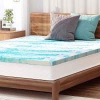 Mecor 3 inch 3” Queen Size Gel Infused Memory Foam Mattress Topper, Ventilated Design Bed Topper for Side, Back, Stomach Sleeper (Swirl)
