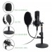 MAONO USB Computer Microphone with One-Touch Mute, Gain Knob, Shock Mount, Condenser Recording Mic for PC, Gaming, Streaming, Podcasts - AU-PM421T