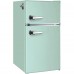 2-Door Mini Fridge, 3.0 cu. ft. Compact Fridge with Retro Style Handles, Side Bottle Opener, 7 Temperature Modes for Apartments, Dorms, RV, Office, Bedroom (Mint Green)