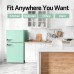 2-Door Mini Fridge, 3.0 cu. ft. Compact Fridge with Retro Style Handles, Side Bottle Opener, 7 Temperature Modes for Apartments, Dorms, RV, Office, Bedroom (Mint Green)