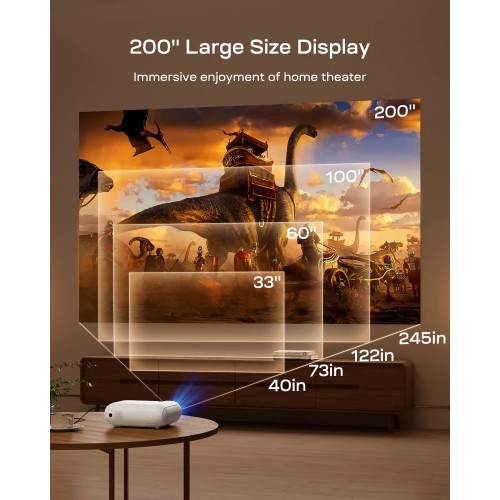 Yoton 12000 Lumens Bluetooth Projector - Native 1080P With 4K Support, Dual Speakers & HDMI