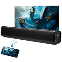  2.1 Channel Bluetooth 5.0 Soundbar  Deep Bass Surround Sound, Optical & AUX Inputs, Wall-Mountable Compact Sound Bar for TV, Home Theater & Gaming
