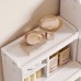 Mobile Storage Cabinet with Transparent Doors, Open Storage Shelves, 360° Rolling Wheels - 8851-2
