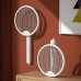 Electric Mosquito Swatter, Foldable Rechargeable Bug Zapper, White