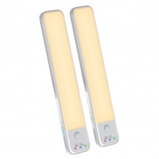 2-Pack LED Motion Sensor Light, Wireless Under Cabinet Lights with 3 Modes, USB Rechargeable for Home, Wardrobe, Closet, Cabinet (Warm) - M600