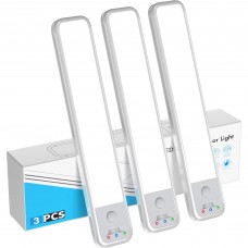 3-Pack LED Motion Sensor Light, Wireless Under Cabinet Lights with 3 Modes, USB Rechargeable for Home, Wardrobe, Closet, Cabinet (White) - M600