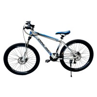 Adult Mountain Bike, 26" Commuter Bicycle with Aluminum Alloy Steel Frame, 21 Speed Shifters, Full Suspension, Dual Disc Brakes