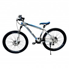 Adult Mountain Bike, 26" Commuter Bicycle with Aluminum Alloy Steel Frame, 21 Speed Shifters, Full Suspension, Dual Disc Brakes