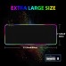 RGB Light Gaming Mouse Pad 14 LED Lighting Modes Keyboard Mat USB Foldable Non-Slip with Smooth Waterproof Surface - 80 x 30 cm