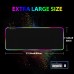 RGB Light Gaming Mouse Pad 14 LED Lighting Modes Keyboard Mat USB Foldable Non-Slip with Smooth Waterproof Surface - 80 x 30 cm