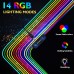 RGB Light Gaming Mouse Pad 14 LED Lighting Modes Keyboard Mat USB Foldable Non-Slip with Smooth Waterproof Surface - 80 x 30 cm