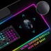 RGB Light Gaming Mouse Pad 14 LED Lighting Modes Keyboard Mat USB Foldable Non-Slip with Smooth Waterproof Surface - 80 x 30 cm