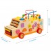 Kids Early Educational Toys, Wooden Shape Sorter Truck with Bead Maze, Numbers, Shapes, Hammer Bench, Abacus for Toddlers Ages 3+