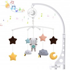 Baby Musical Crib Mobile, Nursery Mobile with Music Box, Hanging Rotating Plush Toys, Infant Bed Decoration for Babies, Newborns