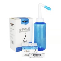 300mL Nasal Irrigator Rinse Spray Bottle Device with 2 Nozzles for Allergic Rhinitis, Sinus and Daily Nasal Rinsing With 30 Packs Wash Salt