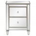 HomeBelongs Bedside Table, 2-Drawer Mirrored Nighstand for Home, Bedroom - KJS-00388