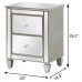 HomeBelongs Bedside Table, 2-Drawer Mirrored Nighstand for Home, Bedroom - KJS-00388