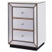 HomeBelongs Bedside Table, 3-Drawer Mirrored Nighstand for Home, Bedroom - KJS-00429