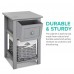 Set of 2 Nightstand, Solid Wood Bedside Table with Drawer and Wicker Basket for Home, Living Room, Bedroom 31 x 28 x 45cm (Grey) - D01-Blue-X